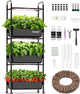 Hydroponics Growing System Kit, 81 Pods Vertical Indoor Herb Garden with Smart LED Grow Light, Auto Circulating Water Pump Each Tier, 42L Hydroponic Gardening Systems for Ideal Gifts (Black)