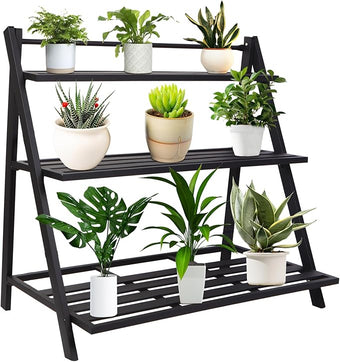 DHYGOTFUR Aluminum Plants Shelf Outdoor, Multiple Flower Holder Rack, Metal Plant Stands Home Decor for Balcony Living Room Patio Garden (3-Tier)