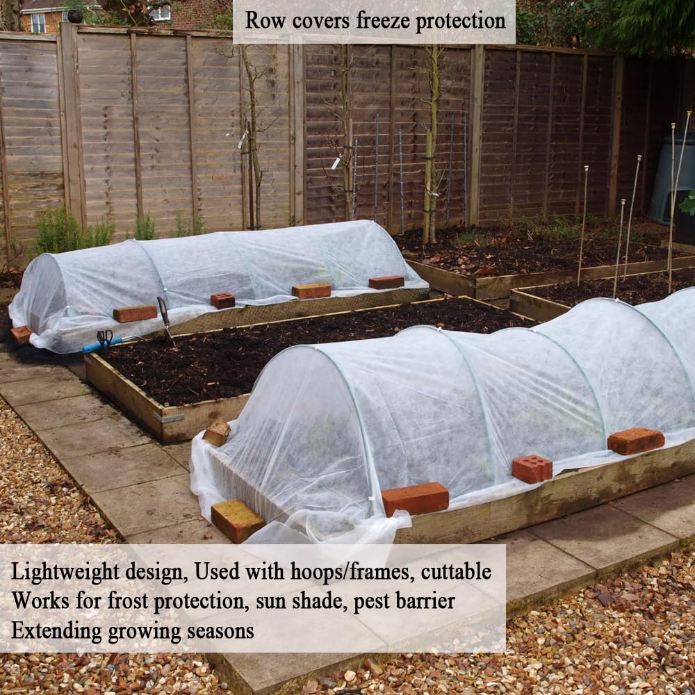 Vocray Frost Cloth Plant Freeze Protection, 10x50 Ft Floating Row Cover