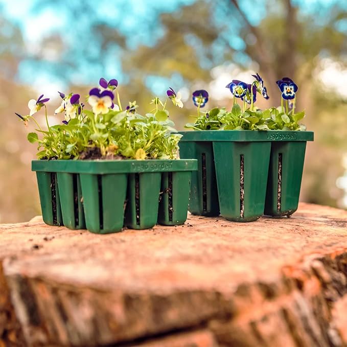 Vego garden Seedling Suite Products, 8 Pack Jumbo Seedling Trays with 10" x 20" Bottom Watering Trays