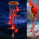 Cardinal Wind Chimes for Outside Mother Gift Red Cardinal Gifts for Women Memorial Chimes for Mom Solar Red Bird Solar Lights for Loss of Loved One Garden Cardinal Decor