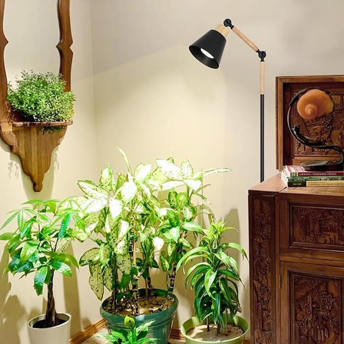 HMVPL Grow Lights for Indoor Plants Full Spectrum, Plant Lights for Indoor Growing with 20W COB Grow Light Blub, 4/8/12H Timer, Standing Tall Grow Lamp for Middle Large Plants(75'', Height Adjustable)