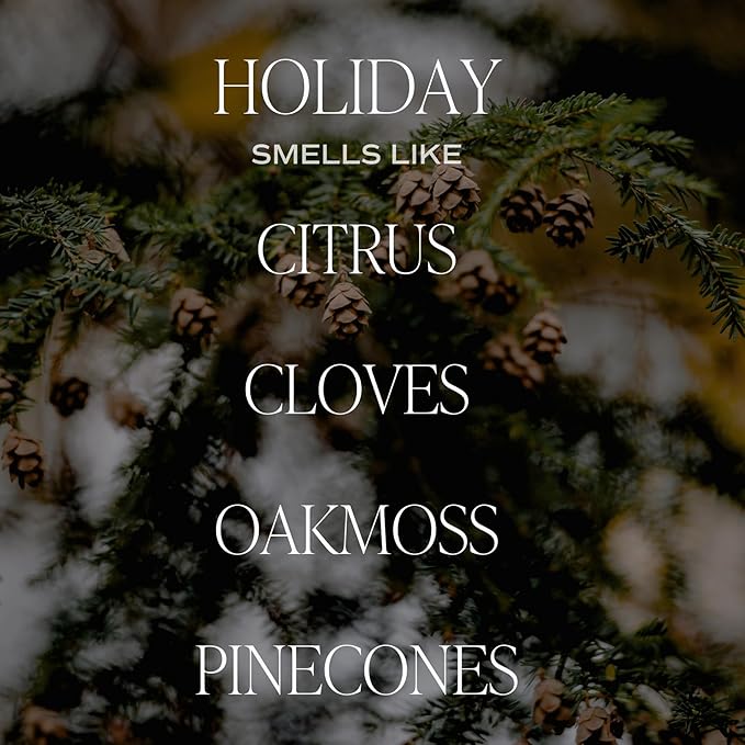 Sweet Water Decor Holiday Candle - Cloves, Pine, and Sandalwood Festive Winter Scented Soy Candles for Home - 9oz Clear Jar, 40 Hour Burn Time, Made in The USA