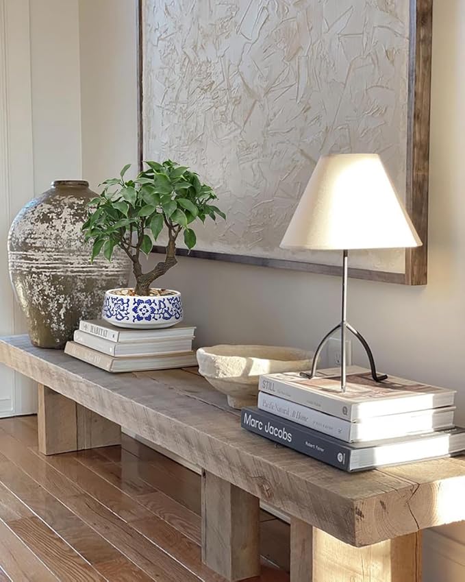 Artificial Bonsai Tree, Small Ficus Bonsai Trees 13" Indoor Bonsais Tree Fake Potted Plant Decorative Fake Desk Plant Decor with Ceramic Pot for Home Office Living Room Bedroom Bathroom Table Shelf