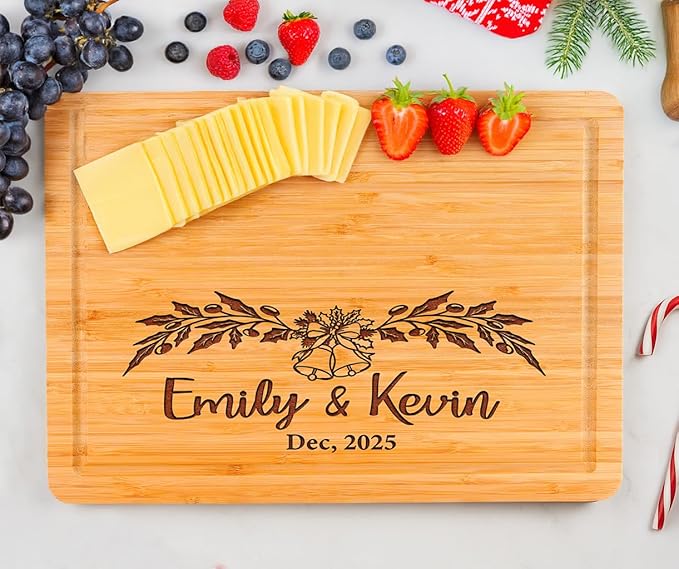 Custom Cutting Board Gift for Christmas, Engraved Wood Charcuterie Board for Housewarming, Anniversary, New Home, Wedding, Engagement, Best Gift Ideas for Couples, Parents, Women, Newlyweds