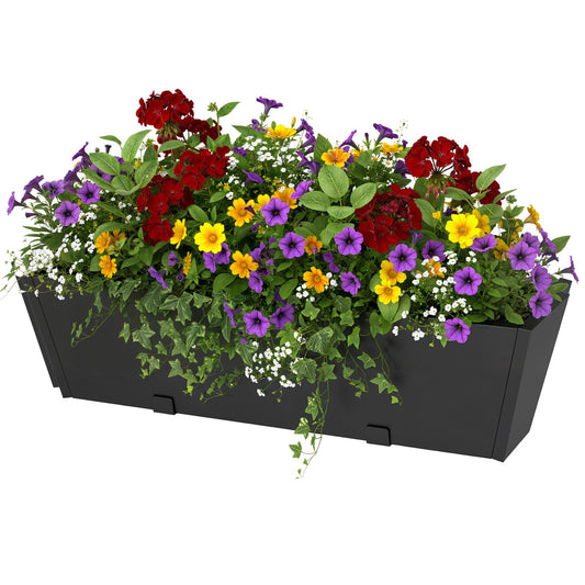 Jasdego Railing Planter Box 36 Inch, Heavy Duty Metal Window Boxes