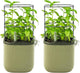 Vego garden Mini Planter Indoor Pots with Trellis Self-Watering Herb Countertop Planter for Climbing Vegetables Flowers Mint Plants Cage 2 Pack - Sage Green