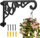 Fashion&cool Heavy Duty Hanging Plant Brackets, 13" Hand Forged Wall Mount Bracket Durable Rust-Resistant Hummingbird Plant Hanger Hook for Hanging Plants Bird Feeder Lantern Wind Chimes