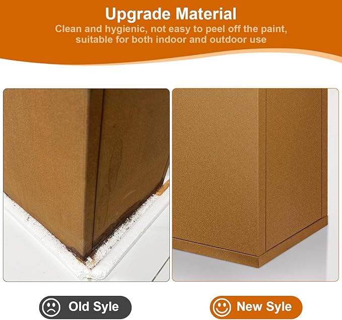 Meyoppm Corten Steel Planter Box 32"x16"x16", Rustic Metal Planter with Partitions & Drainage Holes, Frost Rust Resistant Heavy Duty Planter for Patio Garden Indoor Outdoor Commercial Decor