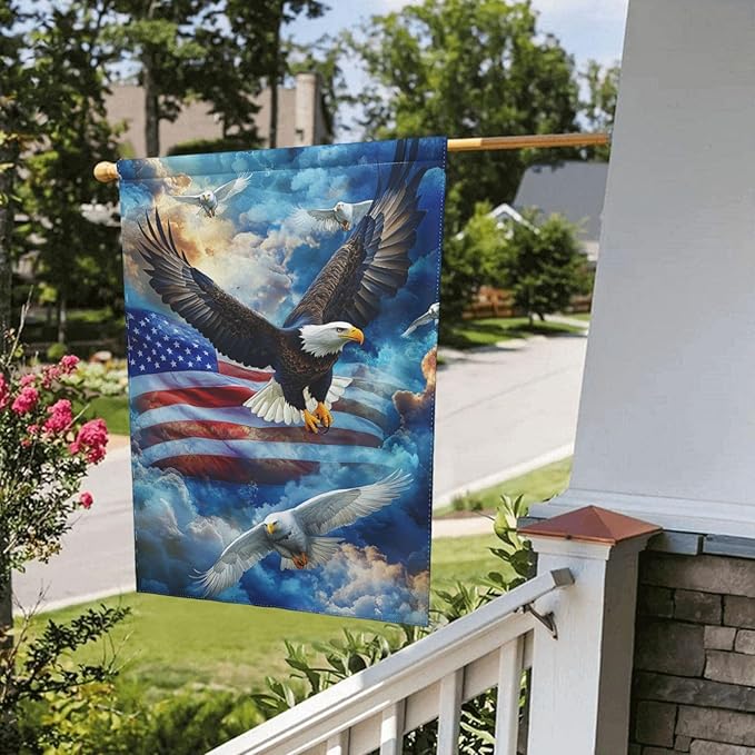 Flying Garden Flag 12x18 Inch Double Sided All-Weather Polyester Outdoor Flag For Patio Lawn Yard And Garden Welcome Decor