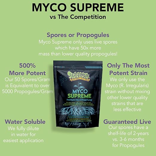 Mycorrhizal Fungi for Soil, Root Stimulator for Plants, Ultra Concentrated Mycorrhizae for Plants Strong Roots & Living Soil, Trifecta Myco Supreme Plant Root Stimulator for Tree, Rose and Flower Care
