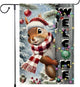 Christmas Garden Flag 12x18inch The Nut Squirrel Welcome XMAS winter Garden Flags Yard Porch House Flag Double-Side For Home Outdoor Yard Patio Lawn Decor,Happy New Year merry Christmas banners for outside Decorations (RMQ-85, 12"X18")