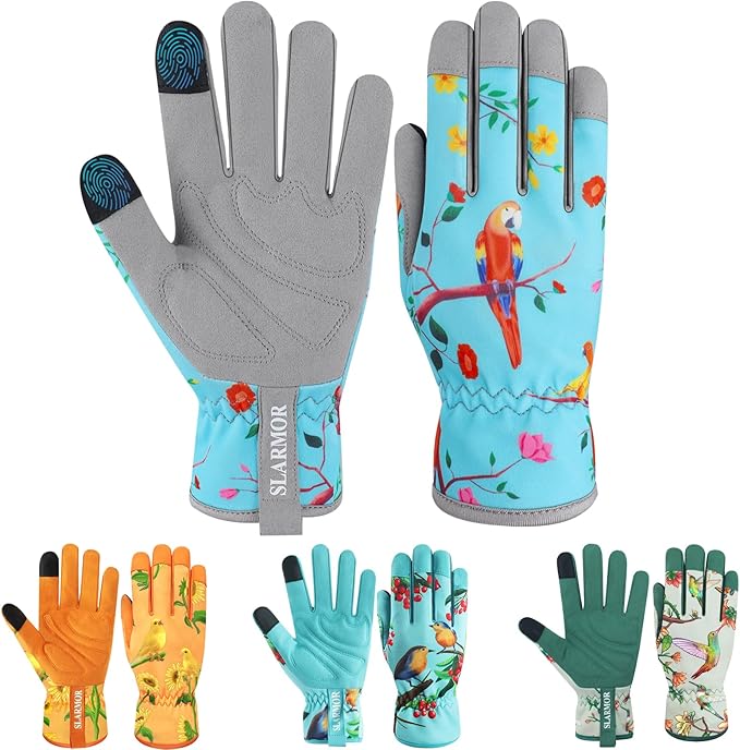 Leather-Gardening-Gloves for Women,Thorn-Proof Work-Gloves for Weeding,Digging,Planting,Pruning Yard garden Gloves