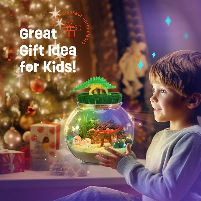 LAOESE Dinosaur Toys for Kids - Dinosaurs Terrarium Kit for Kids - Birthday Christmas Gifts for Boy Ages 4 5 6 7 8-12 Year Old - DIY Dino Toys for Boys - Arts and Crafts Kit for Kid
