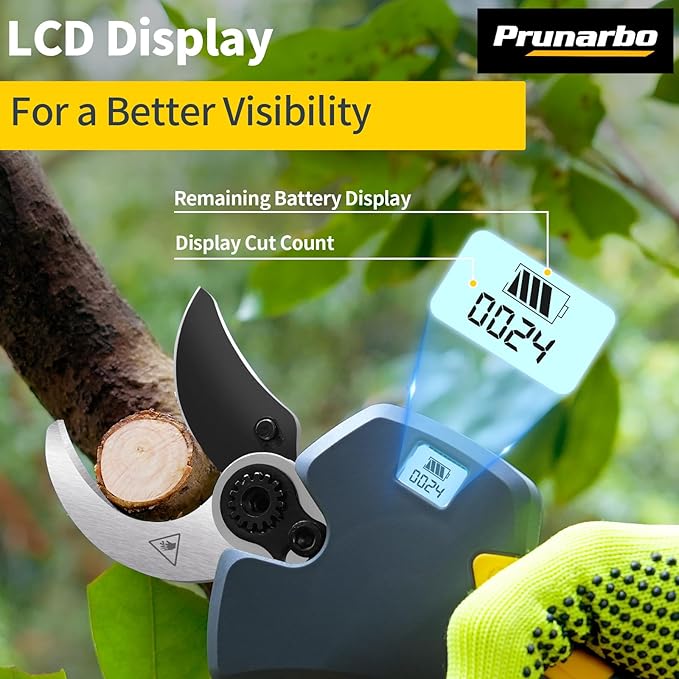 2-in-1 Brushless Pole Pruning Shear, 40mm Professional Cordless Pruners with Extension 1.6 Inches Compatible with Makita 18V Batteries Electric Tree Pruner 4000mAh Battery Secateurs