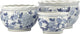 Galt International Blue & White Round Floral Porcelain Ceramic Plant Flower Planter Pot Set of 3 (8", 10", 12") Garden Pots Chinese Asian Design