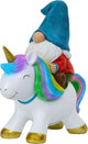 Mood Lab Garden Gnome Statue - Garden Gnome Riding Unicorn - 8.3 Inch Tall Lawn Figurine - for Outdoor or House Decor - Funny Yard & Patio Decoration