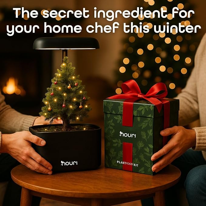 Nouri 5 pod APP Smart Garden for Home Cooks | w/Heirloom Tomato | Hydroponics Growing System | LED Grow Lights | Indoor Herb Garden Kit | Herb Growing Kit Indoors for Plant Lovers, Gardeners, Kitchen