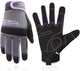 HANDLANDY Work Gloves for Women, Breathable Leather Gardening Glove for Yard Maintenance, Hand Protection with Touch Screen for Gardeners, Farmers