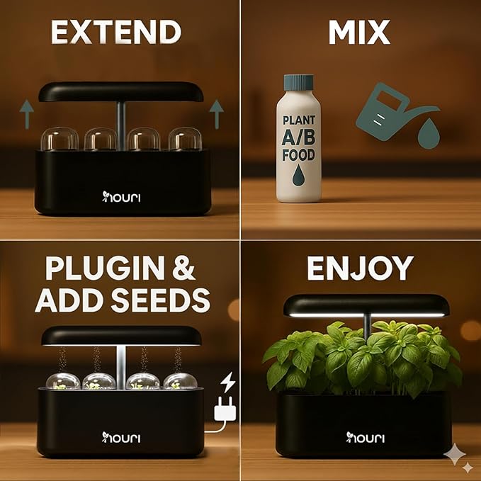Nouri 12 pod APP Smart Garden for Home Cooks | Heirloom Tomato | Hydroponics Growing System | LED Grow Lights | Indoor Herb Garden Kit | Herb Growing Kit Indoors for Plant Lovers, Gardeners, Kitchen