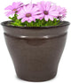 Headwind Glazed Ironstone Avery Collection Decorative Plant Pot – 14" Pebblewood Brown Glazed Decorative Pot – Lightweight & Durable Flower Pots for Indoor Plants - Outdoor Planter by Robert Allen