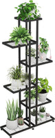Plant Stand Indoor Outdoor Plant Stands for Patio 6 Tier Tall Plant Stand Metal Flower Shelf Multilayer Flower Holder Modern Black Corner Decoration Racks for Gardern,Balcony,Hallway (6-Tier)