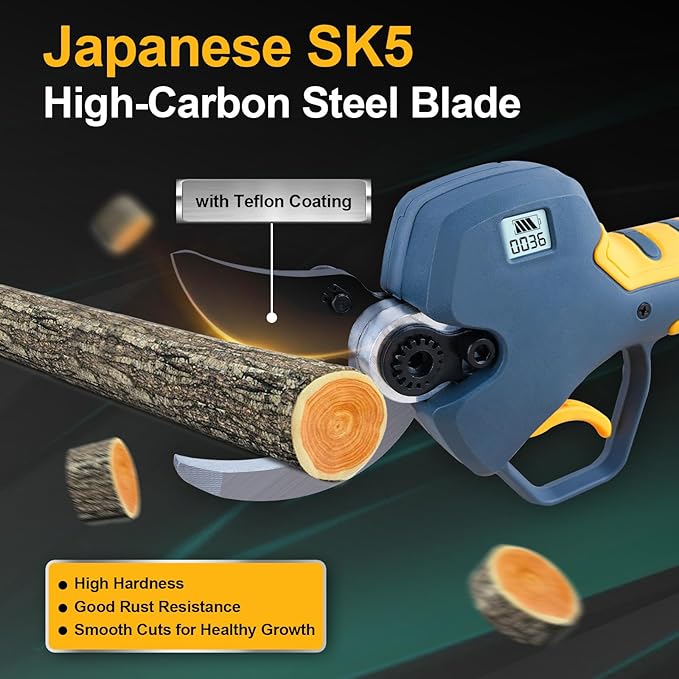 Electric Pruning Shears Cordless 40mm 1.6'' Cutting Diameter 2×2Ah Batteries, Compatible with Makita 18V Battery Powered Pruner Electric Secateurs Branch Cutter Professional for Tree Trimming