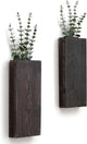 Wood Wall Planter Set of 2, Wood Wall Pocket for Greenery and Dried Flowers, Indoor Wood Hanging Vase Modern Farmhouse Wall Decor for Living Room Bedroom Office Eucalyptus Stems Decorations (Expresso)