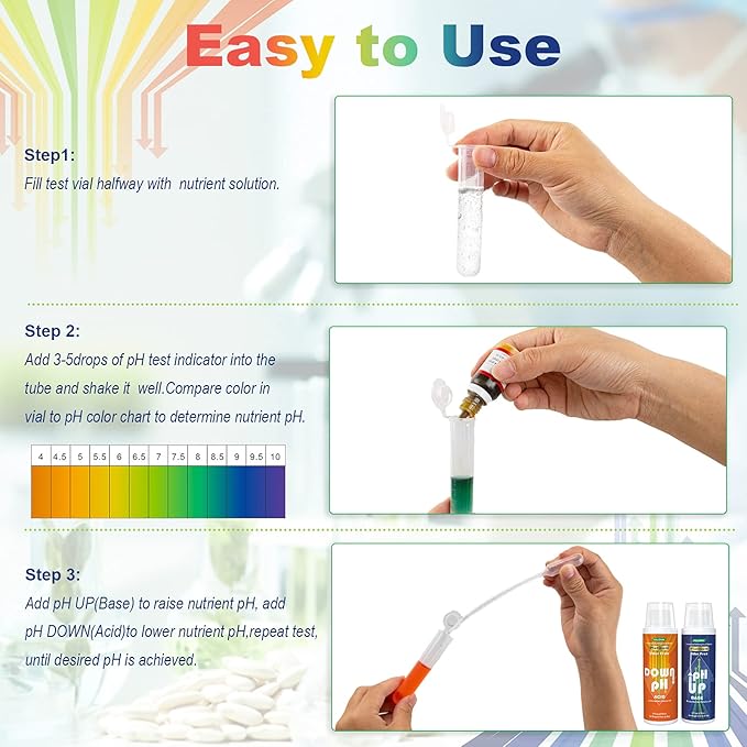 FOLLOWIN pH Up and Down Control Kit (9oz+9oz), Hydroponics pH Tester Calibration Adjuster Buffer Solution Combo for Soil Gardening Plants Pool A Balanced Nutrient
