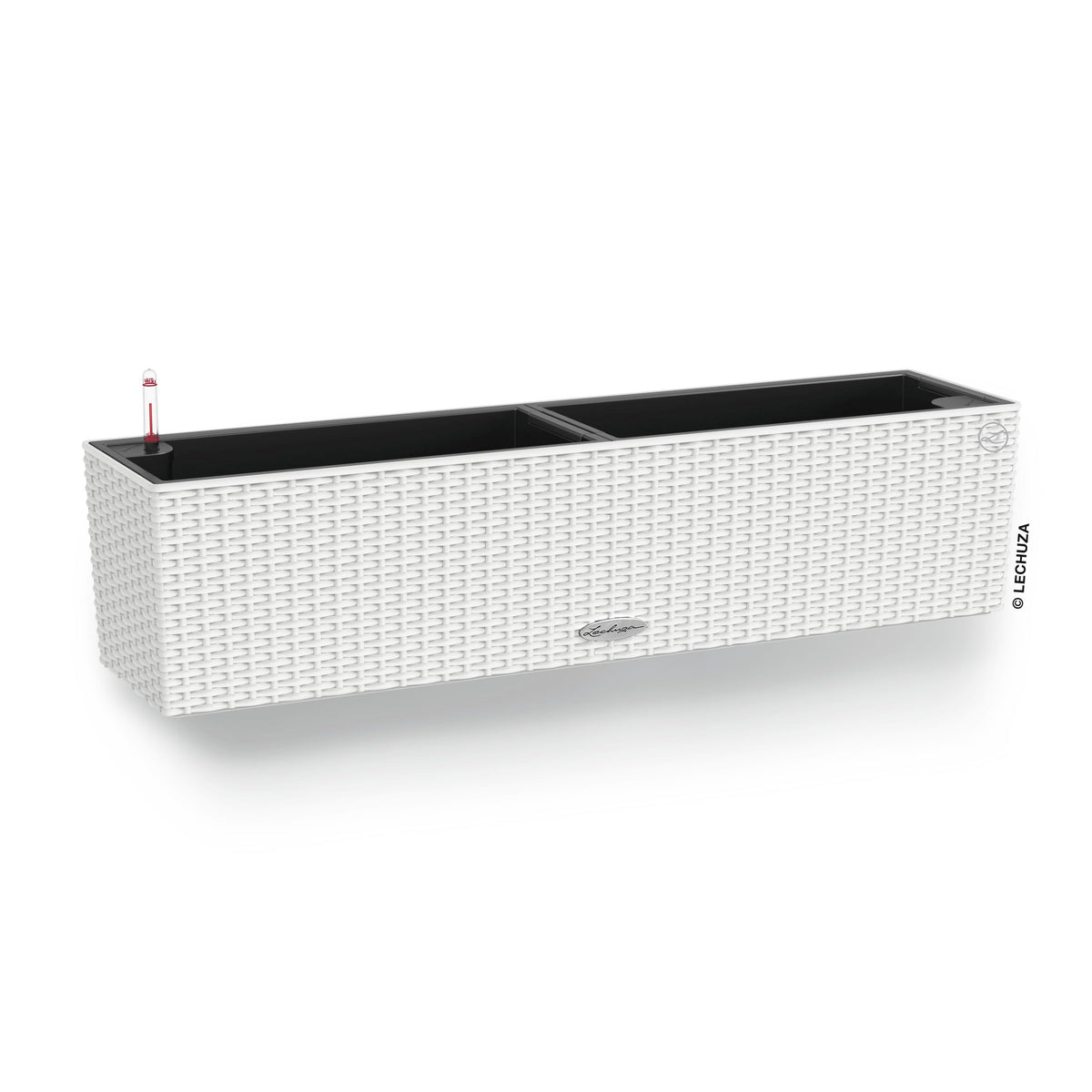 Lechuza BALCONERA Cottage 80 White, Self-Watering Window Box (Railing Planter), H7.5 L31.5 W7.5 in