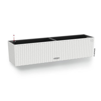 Lechuza BALCONERA Cottage 80 White, Self-Watering Window Box (Railing Planter), H7.5 L31.5 W7.5 in