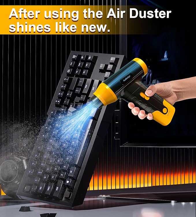Cordless Electric Compressed Air Duster - 150000 MRP Electric air Blower for Cleaning Keyboard, PC, Cameras, Electric Air Pump for Inflatable Cushions, Air Mattress Beds, Boats, Swimming Ring