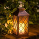 TAKE ME 14" Solar Lanterns Outdoor Garden Hanging Lantern Waterproof LED Flickering Flameless Candle Mission Lights for Table,Outdoor,Party