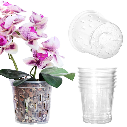 TRUEDAYS Orchid Pot, 6 Pack 4 Inch Plant Pot with Drainage