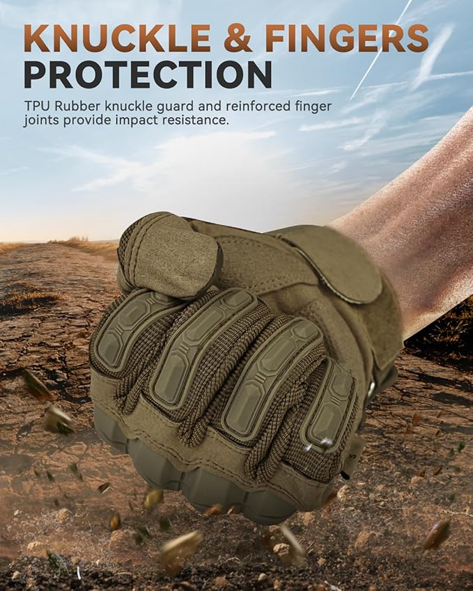 Tactical Gloves for Men, Motorcycle Military Combat Gloves Black Airsoft Gloves Touchscreen for Airsoft Outdoor Hunting Shooting Paintball Work Motorcycling Climbing
