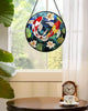 AMDERVEN Stained Glass Window Hanging, Koi and Lotus Sun Catcher for Door Home Decor Fish Suncatcher Christmas Mother's Day Birthday Gifts for Women Men Mom and Nana 6.3 in