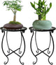EKINIYAR Plant Stand Indoor Outdoor, Set of 2 Metal Plant Stand for Indoor Plants Iron Art Flower Pot Holder Stand Decoration Shelf Racks for Single Planter Use in Garden Patio Corner