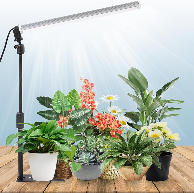 JCBritw Standing LED Grow Light，Adjustable T12 Bar Plant Light, White 6500K Full Spectrum Plant Grow Lamp on Stand for Indoor Plants Seed Starting, Seedlings, Veg, Flower