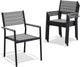 Pellebant Stackable Outdoor Dining Chairs Set of 4, Aluminum Patio Chairs with Arms, All-Weather for Garden, Lawn, Deck, Porch and Yard, Grey