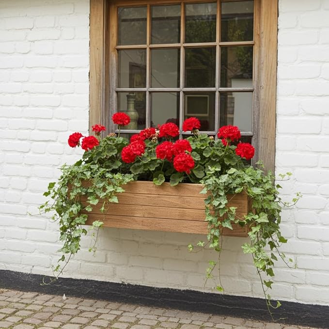 Handmade Rustic Cedar Herb Window Planter Box – Wooden Window & Railing Planter for Indoor or Outdoor Use, Made in USA (35)