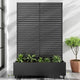 Casaphoria Metal Raised Garden Bed with Trellis and Wheels, 72"x47"x16" Planter Box for Climbing Plants, Vegetables & Vines, Features Drainage Holes and Privacy Screen (Black-Louvered)
