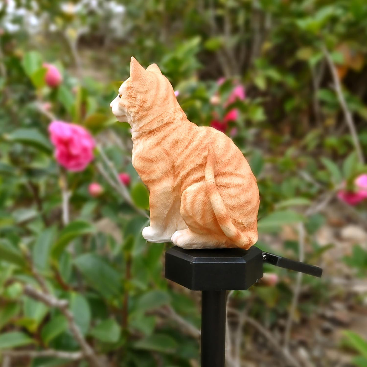 Cat Solar Light Garden Decor Kitty Yard Art Outdoor Statues Lawn Ornaments