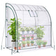 Lean to Greenhouse with 3-Tier Shelves: Ohuhu Portable Walk-in Wall Mounted Green House with Mesh Windows, 79"x39"x83" Reinforced Lean-to Wall Greenhouses with 2 Roll-Up Zipper Doors for Outdoors