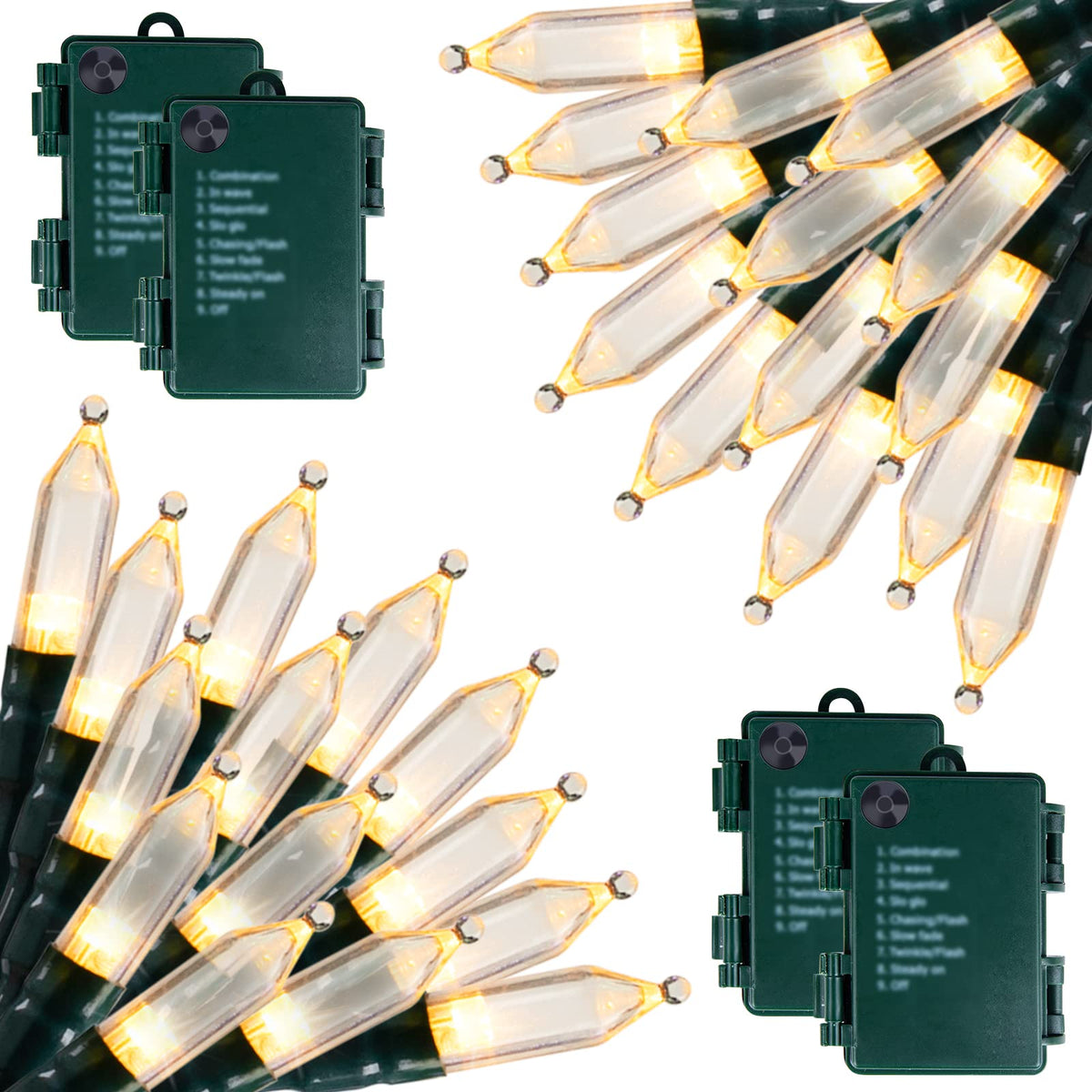 Brightown 8ft 20LED Battery Operated Christmas String Lights with Timer