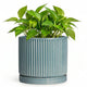 Wliror 6 Inch Flower Pots, Ceramic Pots for Plants with Tray, Glaze Blue