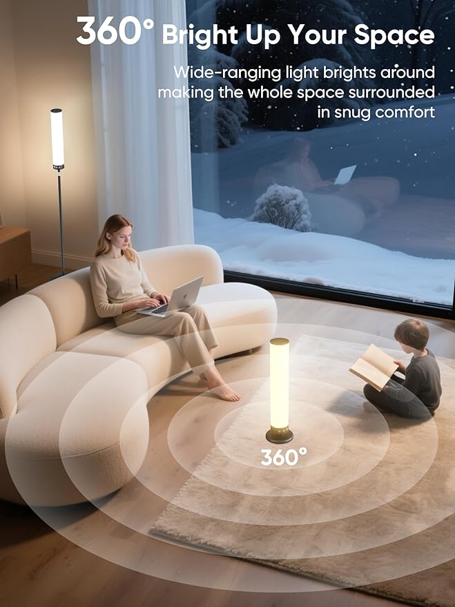 OYADISIIOP Light Therapy Lamp 10,000 Lux Happy Therapy Light with Remote, 2-in-1 Pedestal to Tabletop Lighting, Full Spectrum Daylight Lamp with Adjustable Color/Brightness/Timer, Memory Function, 24W