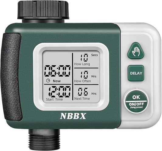 Sprinkler Timer: Programmable Water Timer for Garden Hose, Outdoor Soaker Hose Timed with Rain Delay/Automatic Watering System, Digital Irrigation for Yard, Lawn, 1 Outlet, Manual Mode System