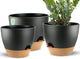 Large Self Watering Planters Plant Pots Outdoor 9/10/12 Inch for All House Plants Black Plastic Flower Pots with Drainage Hole Flower Pots for Indoor Plants Gift Idea for Home Decor