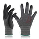 DEX FIT Nitrile Coated Work Gloves FN330-3D-Comfort Stretchy Fit, Firm Grip, Thin & Lightweight, Touchscreen Fingers, Protective & Durable, Breathable, Machine Washable; Black Grey M (8) 1 Pair