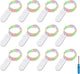 Fairy Lights CR2032 Battery Operated,6.6Ft/2Meter 20 LEDs Micro Silver Wire String Lights for Bedroom Christmas Party Wedding Decoration(Multicolour, 12 Pack)